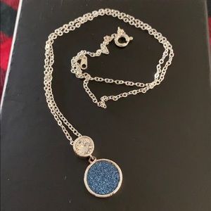 Blue and silver crystal necklace